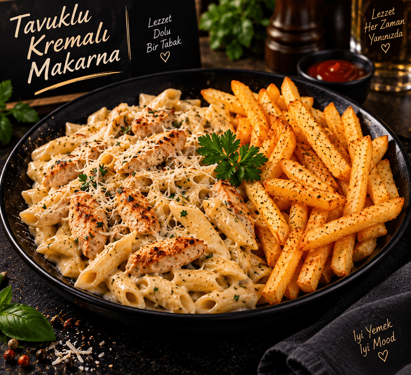 Tavuklu Makarna Menü